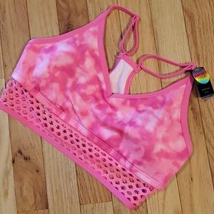 Pink Tie-Dye Women's Sports Bra